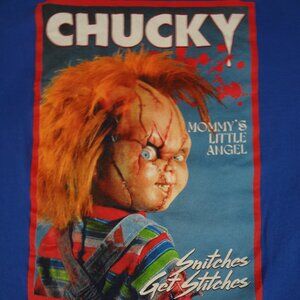 CHUCKY MOMMY'S LITTLE ANGEL - BRIGHT BLUE MEDIUM T-SHIRT K692